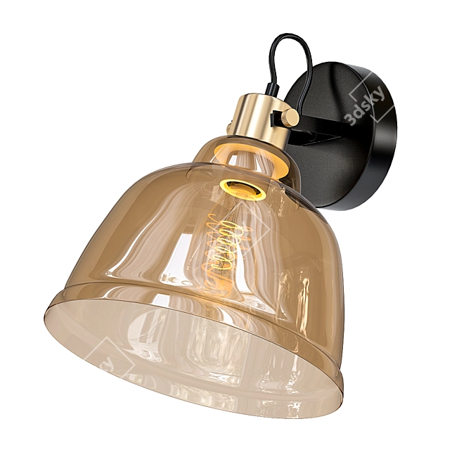 Industrial Amber Loft Wall Lamp 3D model image 1
