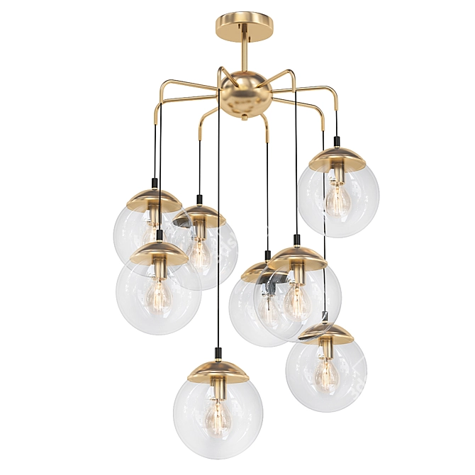  Retro Bubble Chandelier Light 3D model image 1