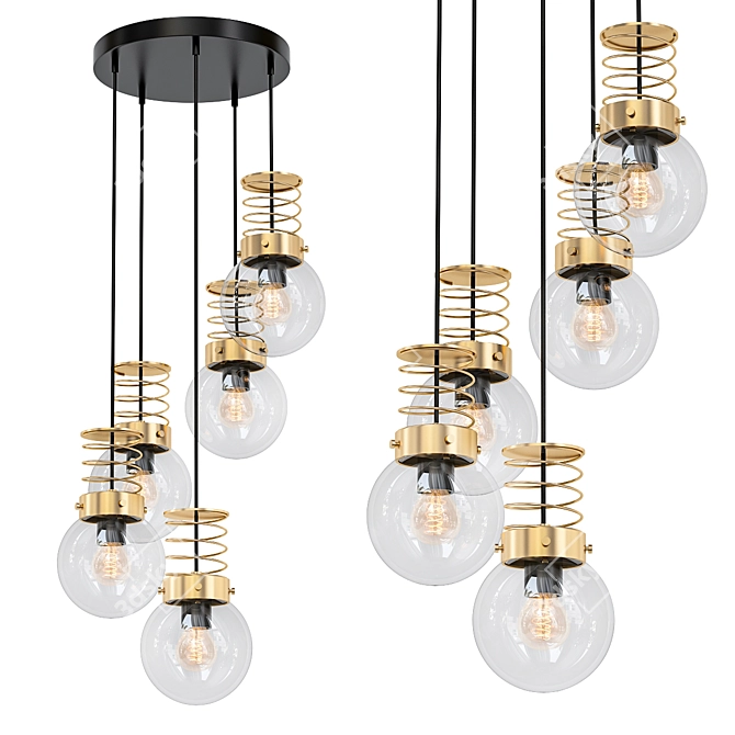 Rustic Loft Pendant Light 3D model image 1