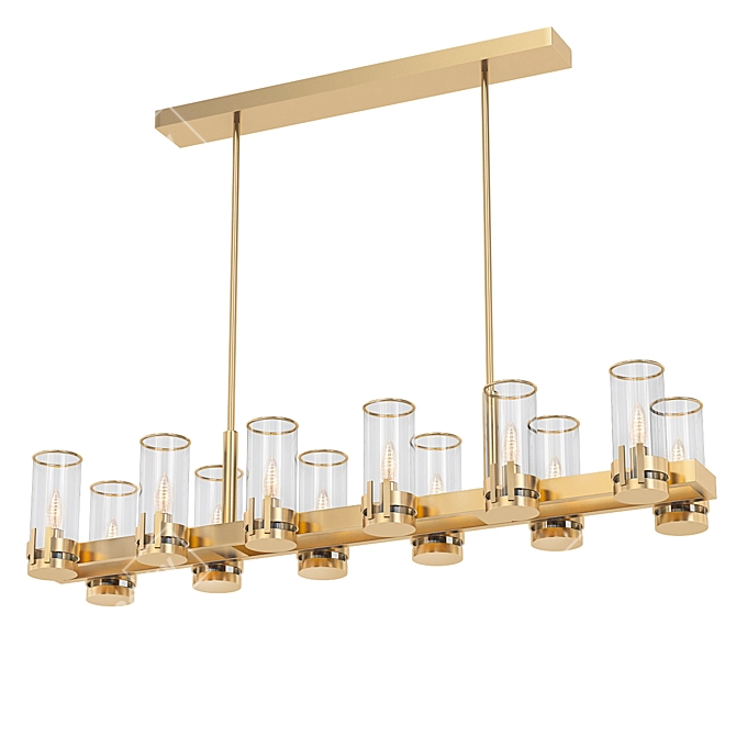 Elegant Hinkley Reeve Brass Chandelier 3D model image 1