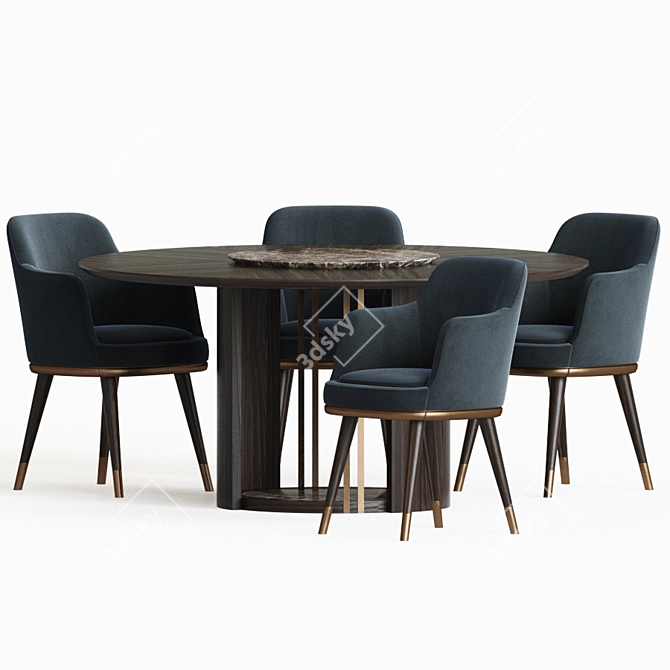 Elegant Misool Dining Set 3D model image 2