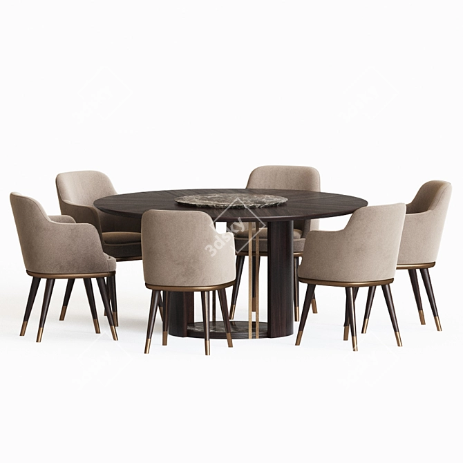 Elegant Misool Dining Set 3D model image 3