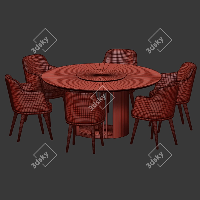Elegant Misool Dining Set 3D model image 5