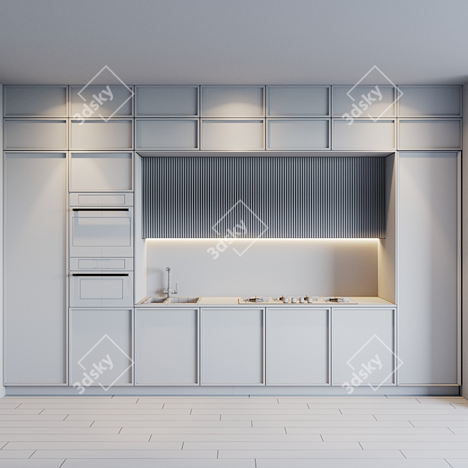 Sleek Modern Kitchen with Appliances 3D model image 5