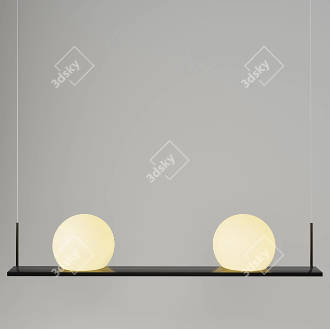 Modern Glass Pendant Lamp 3D model image 1