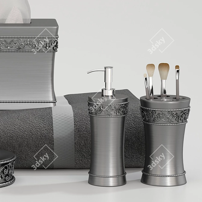 5-Piece Bathroom Décor Set 3D model image 4