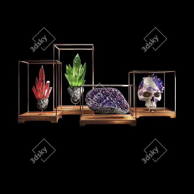 Exquisite Decorative Mineral Stones 3D model image 5