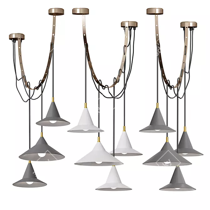 Elegant Asian-inspired Pendant Lamp 3D model image 2