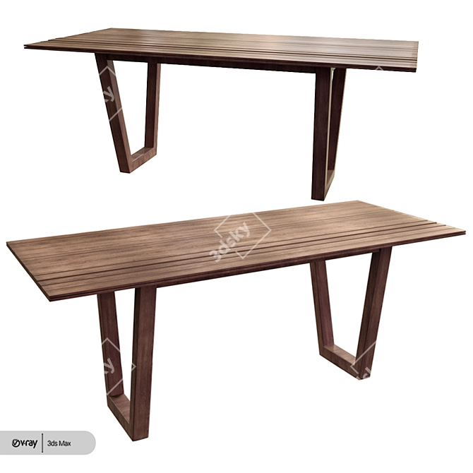 Logan Expandable Dining Table: Versatile Elegance for Every Meal 3D model image 2