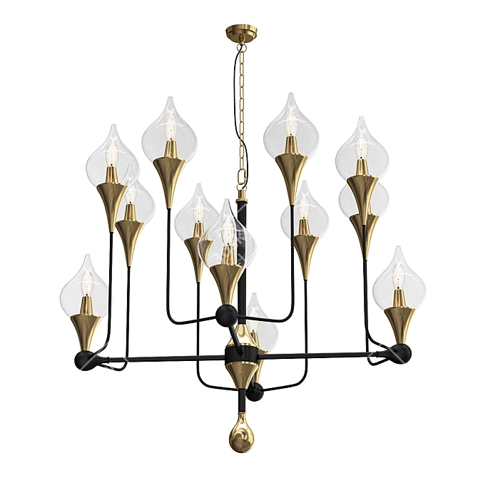 Flaming Fire Chandelier 3D model image 1