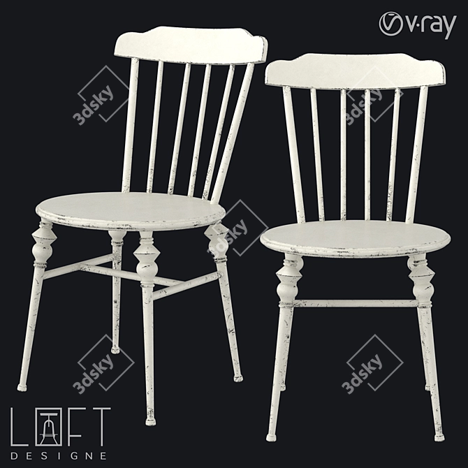 Metal Loft Chair: Stylish and Compact 3D model image 1