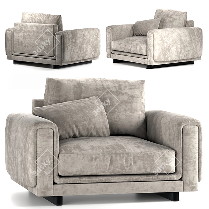 Luxury Nativ 1.5-Seat Underline Chair 3D model image 1