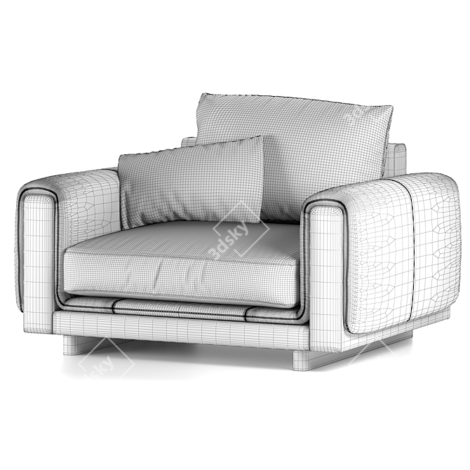 Luxury Nativ 1.5-Seat Underline Chair 3D model image 5