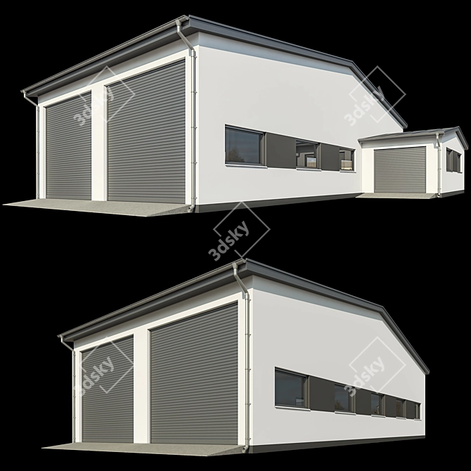 Max 2012 Garage Building 3D model image 1