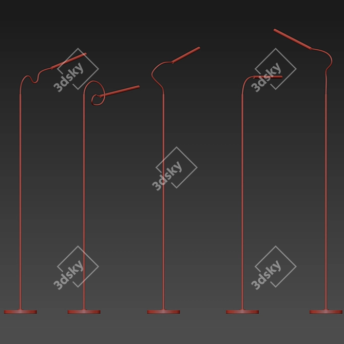 Modern LED Bedside Floor Lamp 3D model image 2