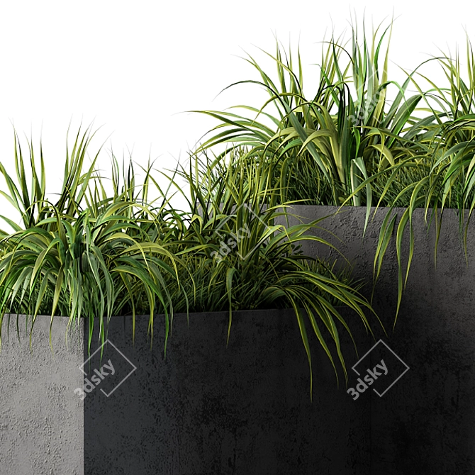 Concrete Cereal Planter: Grass & Grain 3D model image 4