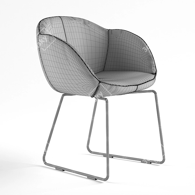 Sophisticated Merino Chair 3D model image 4