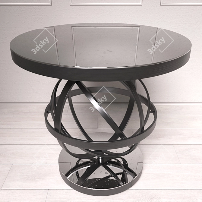 Elegant Metallic Mirror Table 3D model image 2