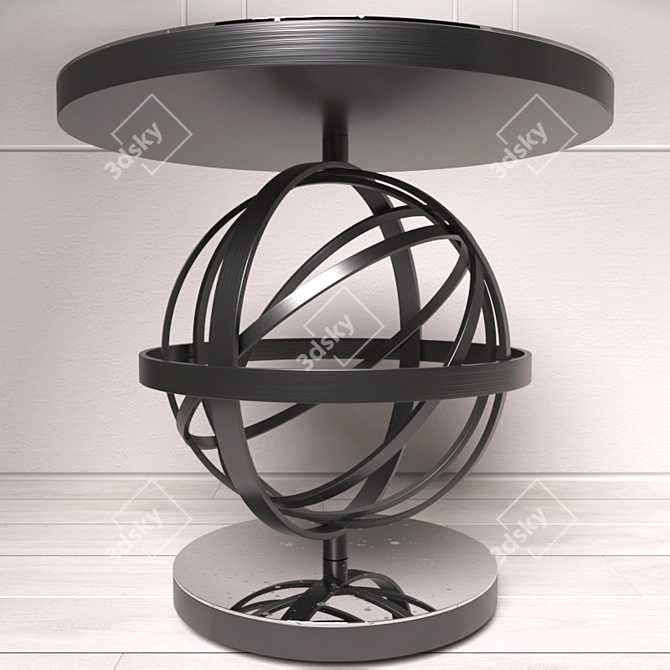 Elegant Metallic Mirror Table 3D model image 4