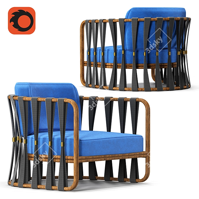 Cozy Lounge Chair 3D model image 1