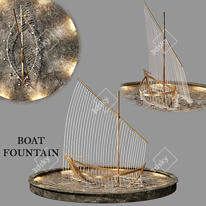 Sleek Boat Fountain - 2013 Version 3D model image 1