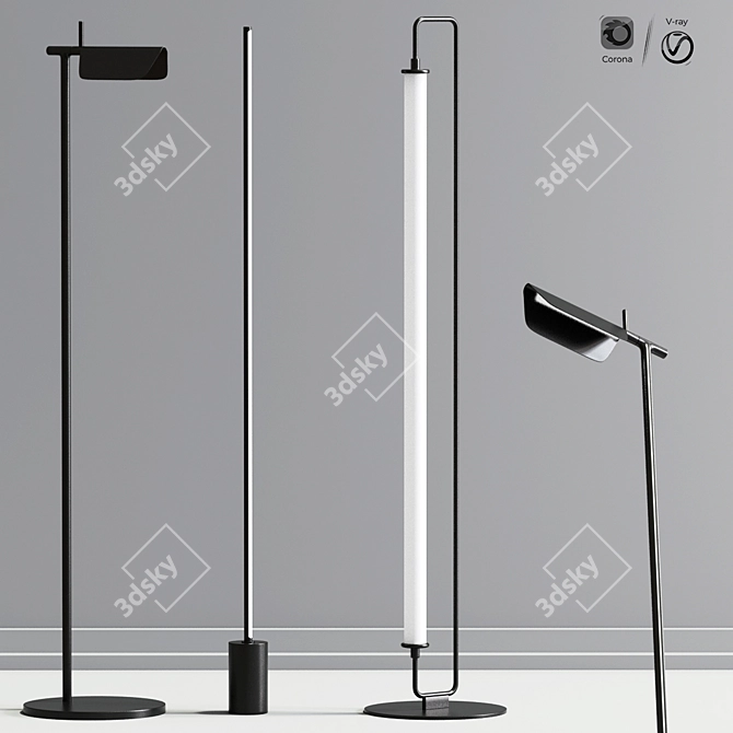 Tall Tree LED Floor Lamp 3D model image 1