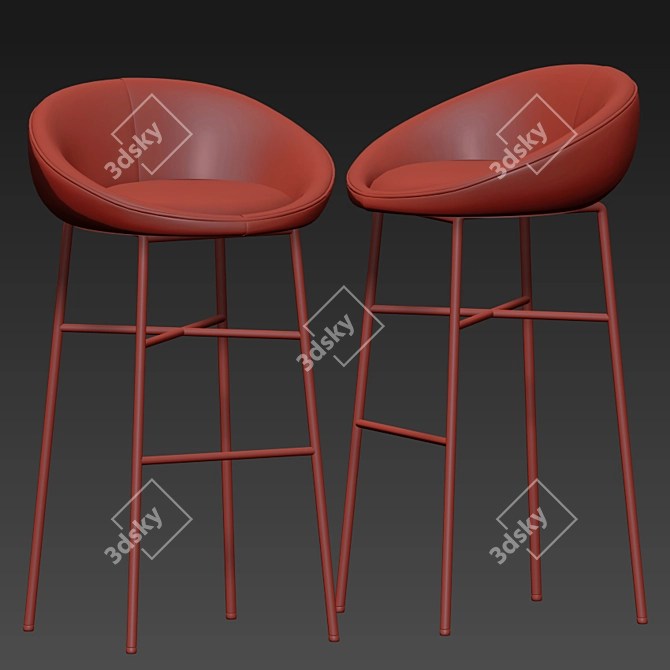 Floral Elegance: Bloom Bar Stool 3D model image 2