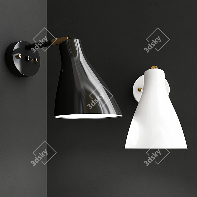 Swing Wall Light - Sleek and Stylish Metal Lighting Solution 3D model image 1