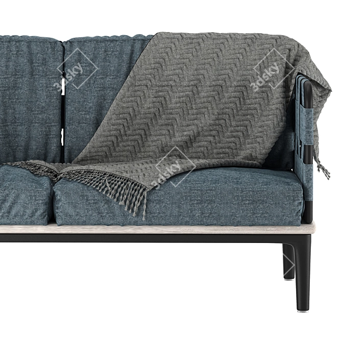 Modern 3-Seater Soffa - 195cm 3D model image 3