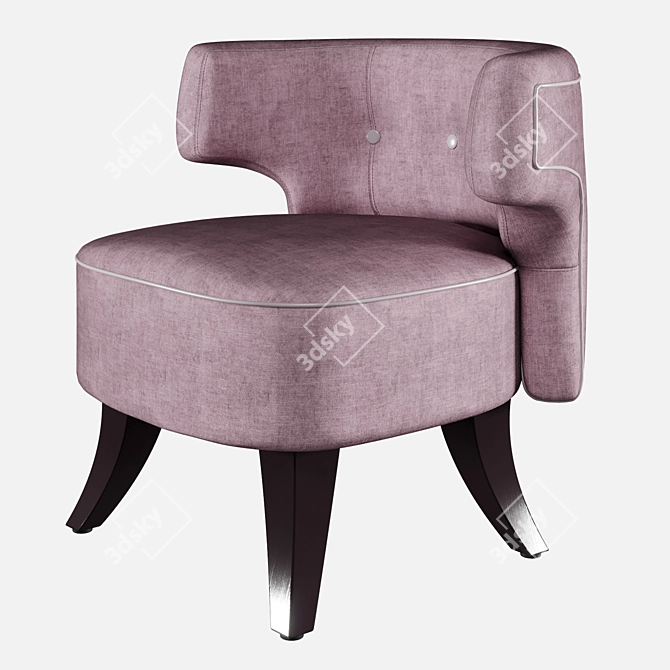 Rugiano Brigitta: Chic Art Deco Armchair 3D model image 2