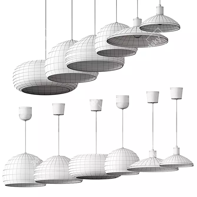 Aldo Bernardi MATERIA Pendant - Vintage Steel Lighting 3D model image 3