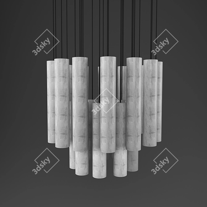 Elegant Stone Pendant Lamp 3D model image 1