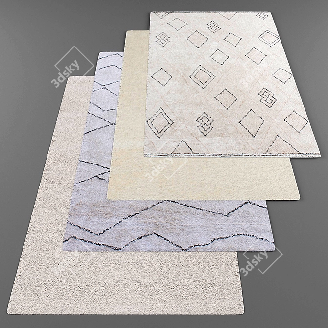 Modern Style Rugs Set 3D model image 1