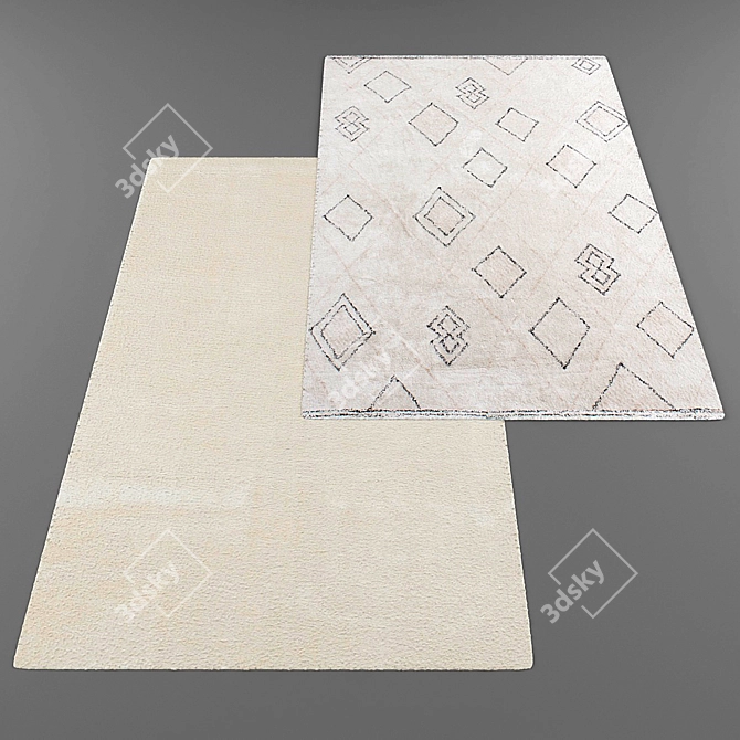 Modern Style Rugs Set 3D model image 2