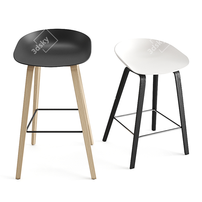 Adjustable Hay Barstool & Counter Stool 3D model image 2