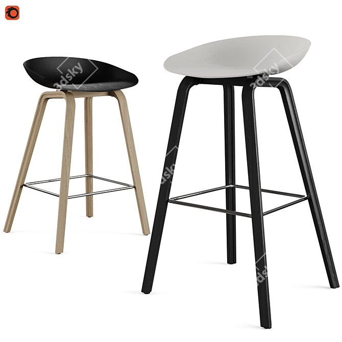 Adjustable Hay Barstool & Counter Stool 3D model image 9