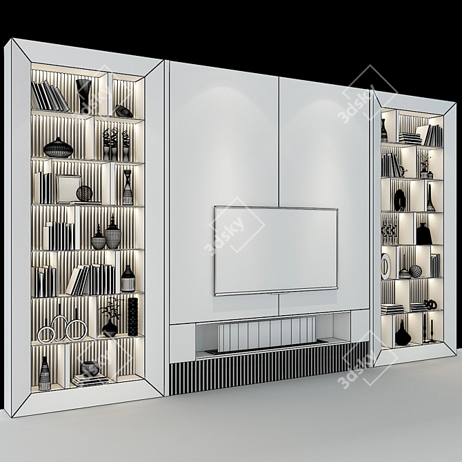 Stylish TV Shelf by Studia 54 3D model image 3