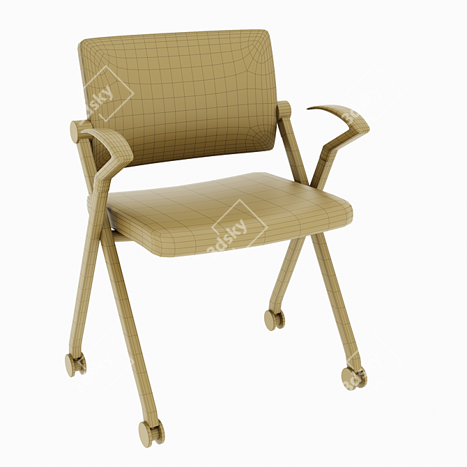 Sweet Mesh Chair: Stylish Silver Metal and Fabric Seating 3D model image 5