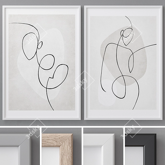 Modern Abstract Paintings 60x90cm 3D model image 1