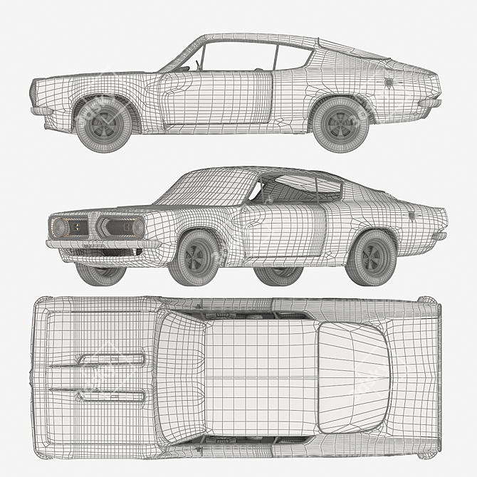 Classic 1968 Plymouth Barracuda 3D model image 5