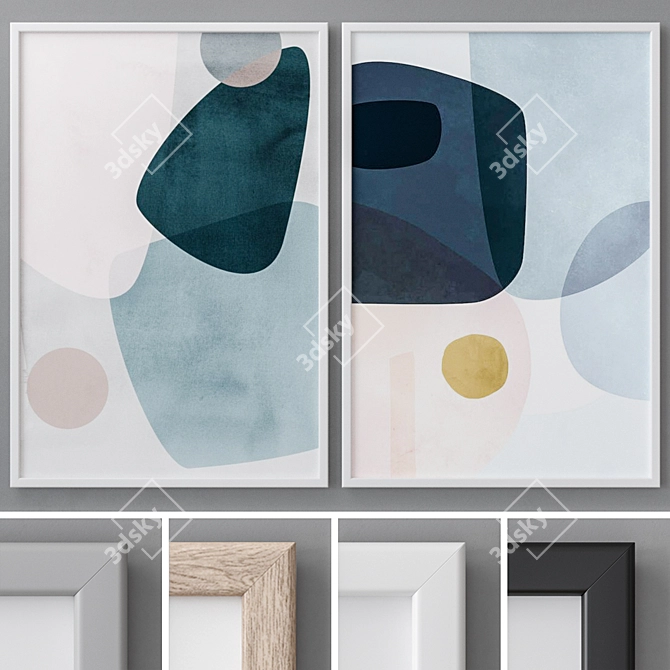 Modern Abstract Art Frames 3D model image 1