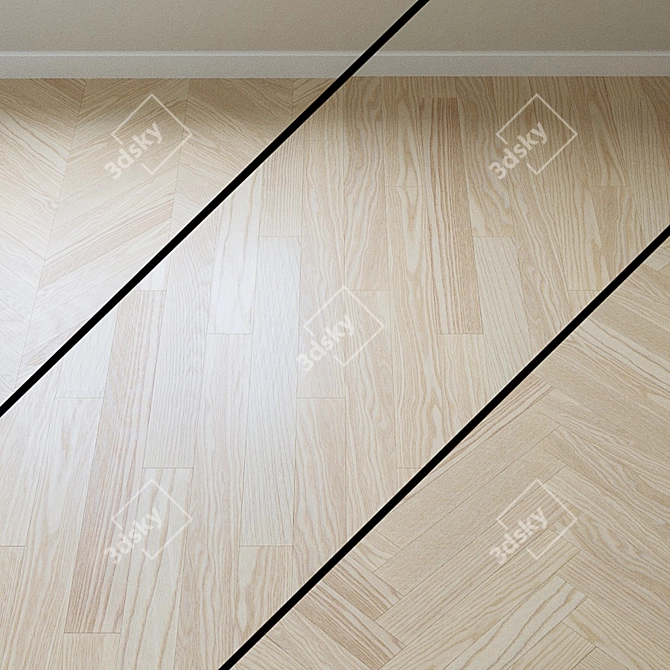 French Oak Chevron Parquet 3D model image 1