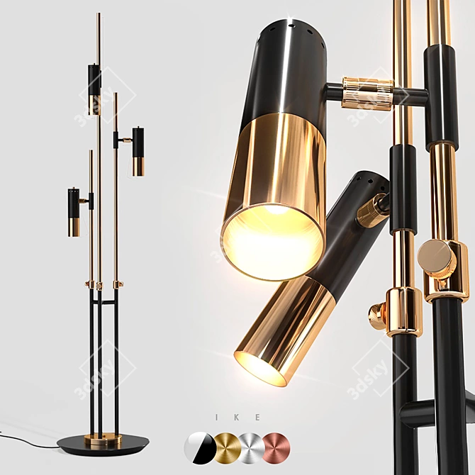 Elegant IKE Floor Lamp Set 3D model image 1