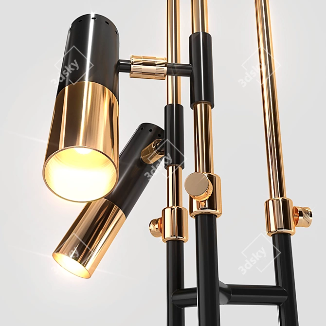 Elegant IKE Floor Lamp Set 3D model image 3