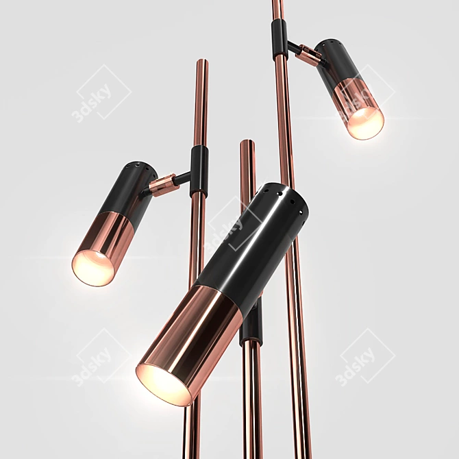 Elegant IKE Floor Lamp Set 3D model image 4