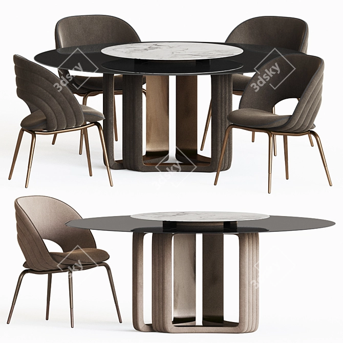 Visionnaire Kylo Dining Set: Stylish & Functional 3D model image 1