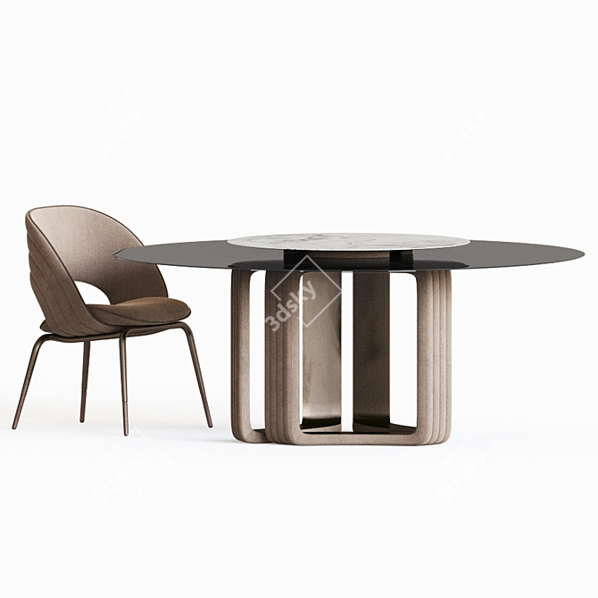 Visionnaire Kylo Dining Set: Stylish & Functional 3D model image 3