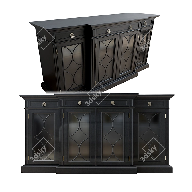 Twilight Peak Oak Console 3D model image 1