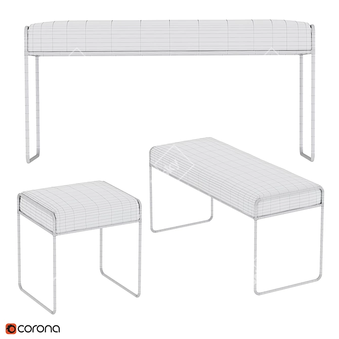 Sleek Stool Bench: Modern Design 3D model image 4