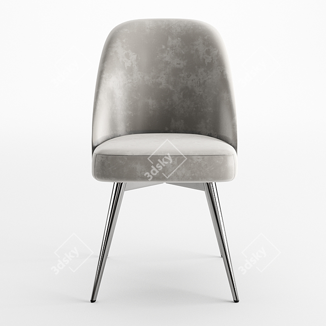 Velvet Swivel Office Chair - Mid-Century Elegance 3D model image 3